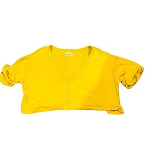 Urban Outfitters Mustard V-Neck Crop Top